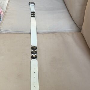 The Limited White Belt with Silver Details